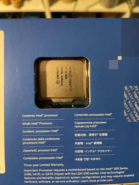 Intel Core i7-11700K processore 3,6 GHz 16 MB Cache intelligente