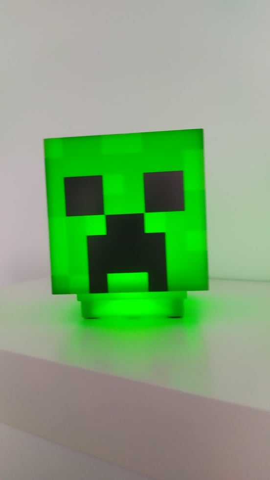 Lampada Creeper Minecraft Con Suoni – Cubo 3D LED, Luci Notturna Per Bambini, Ricaricabile USB, Decorazione Camera, Colore Verde