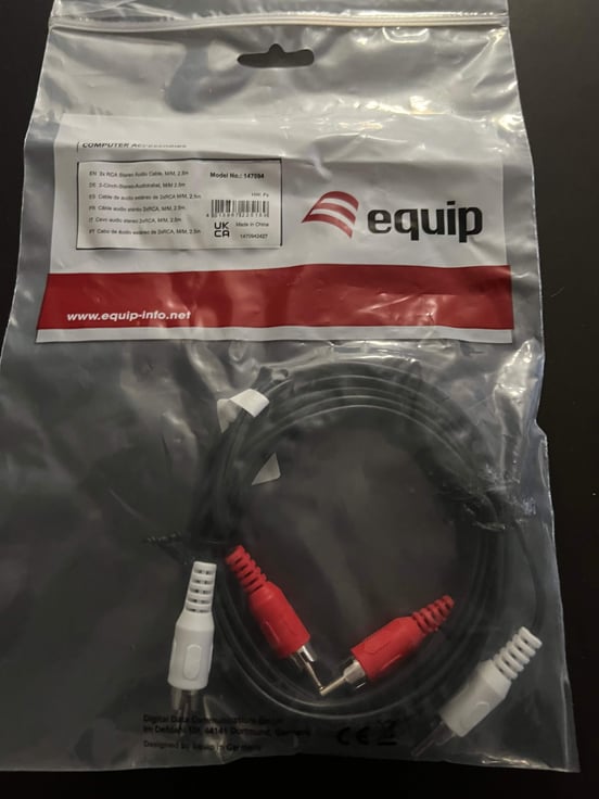 Cavo Audio/Video InLine 3x RCA Maschio-maschio | 2 Metri | Nero